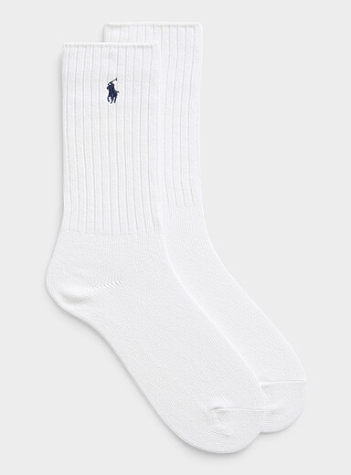 Contrast logo ribbed socks
