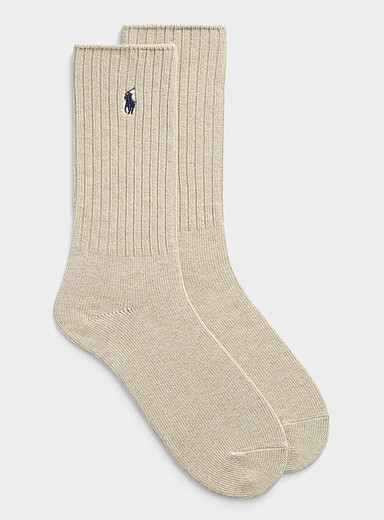 Contrast logo ribbed socks
