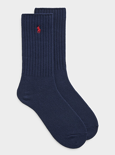 Contrast logo ribbed socks