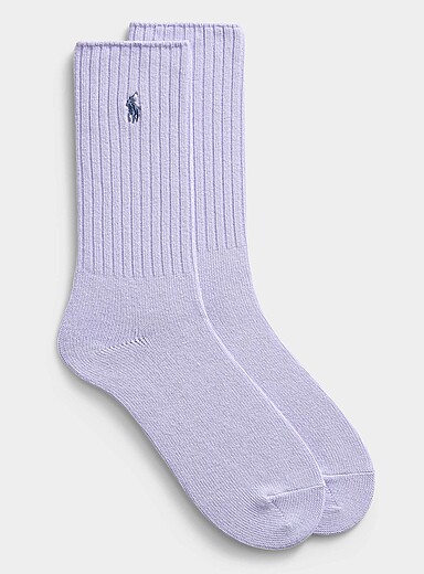Contrast logo ribbed socks