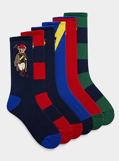 Les chaussettes color&eacute;es signatures Emballage de 6