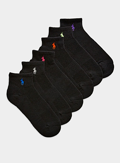 Les chaussettes cheville logo brod&eacute; Emballage de 6