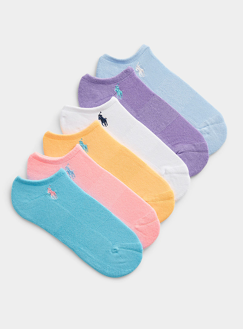 Embroidered logo pastel ped socks Set of 6 pairs