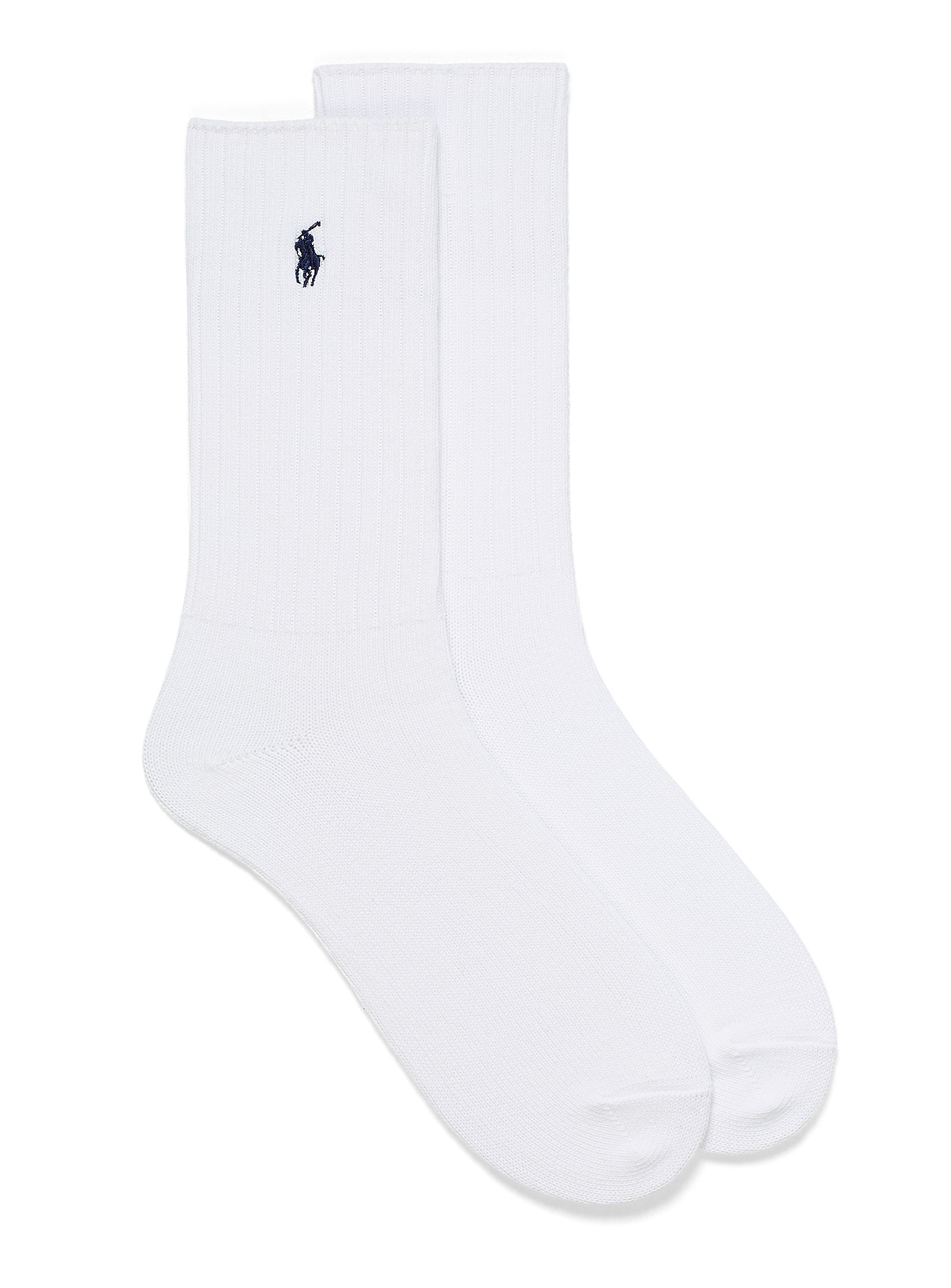 Polo Ralph Lauren Signature Solid Ribbed Socks In White