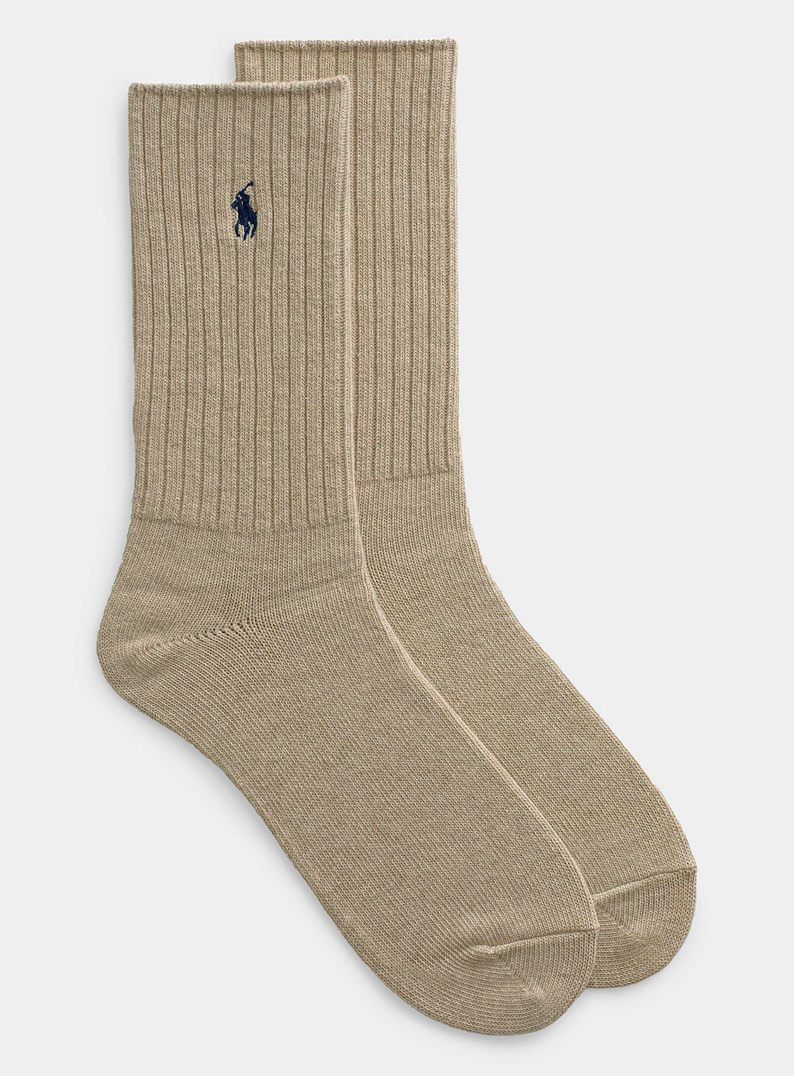 Polo Ralph Lauren Signature Solid Ribbed Socks In Brown