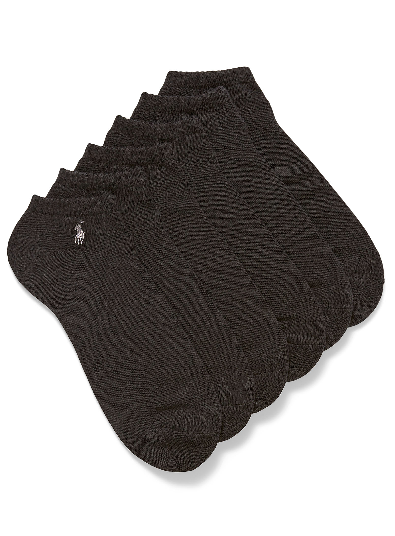 Polo Ralph Lauren Classic Sport Ped Socks 6-pack In Black