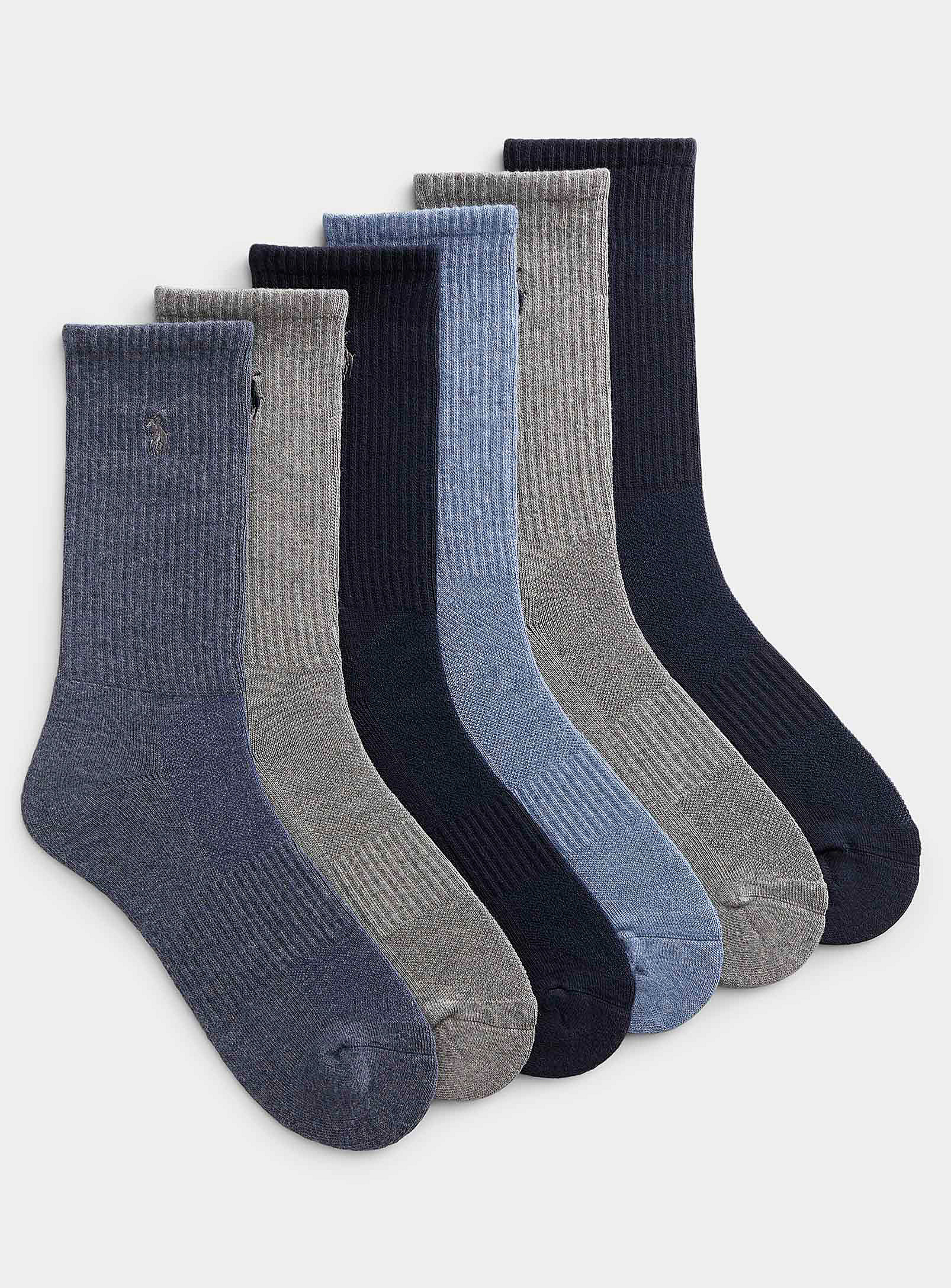 Polo Ralph Lauren Natural Hued Athletic Socks 6-pack In Multi