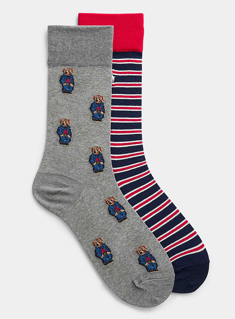 Teddy bear and stripe socks 2-pack | Polo Ralph Lauren | Men's Dress Socks  | Le 31 | Simons