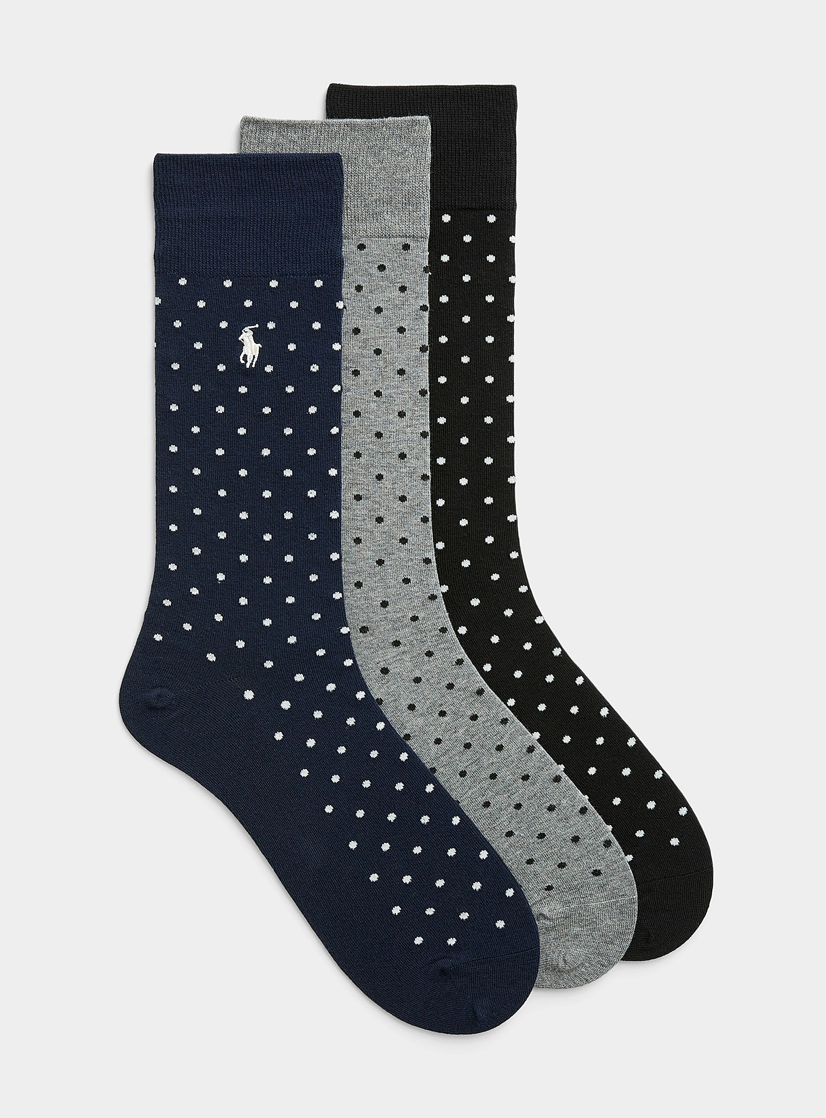 Polo Ralph Lauren Dotted Pastel Socks 3-pack In Marine Blue