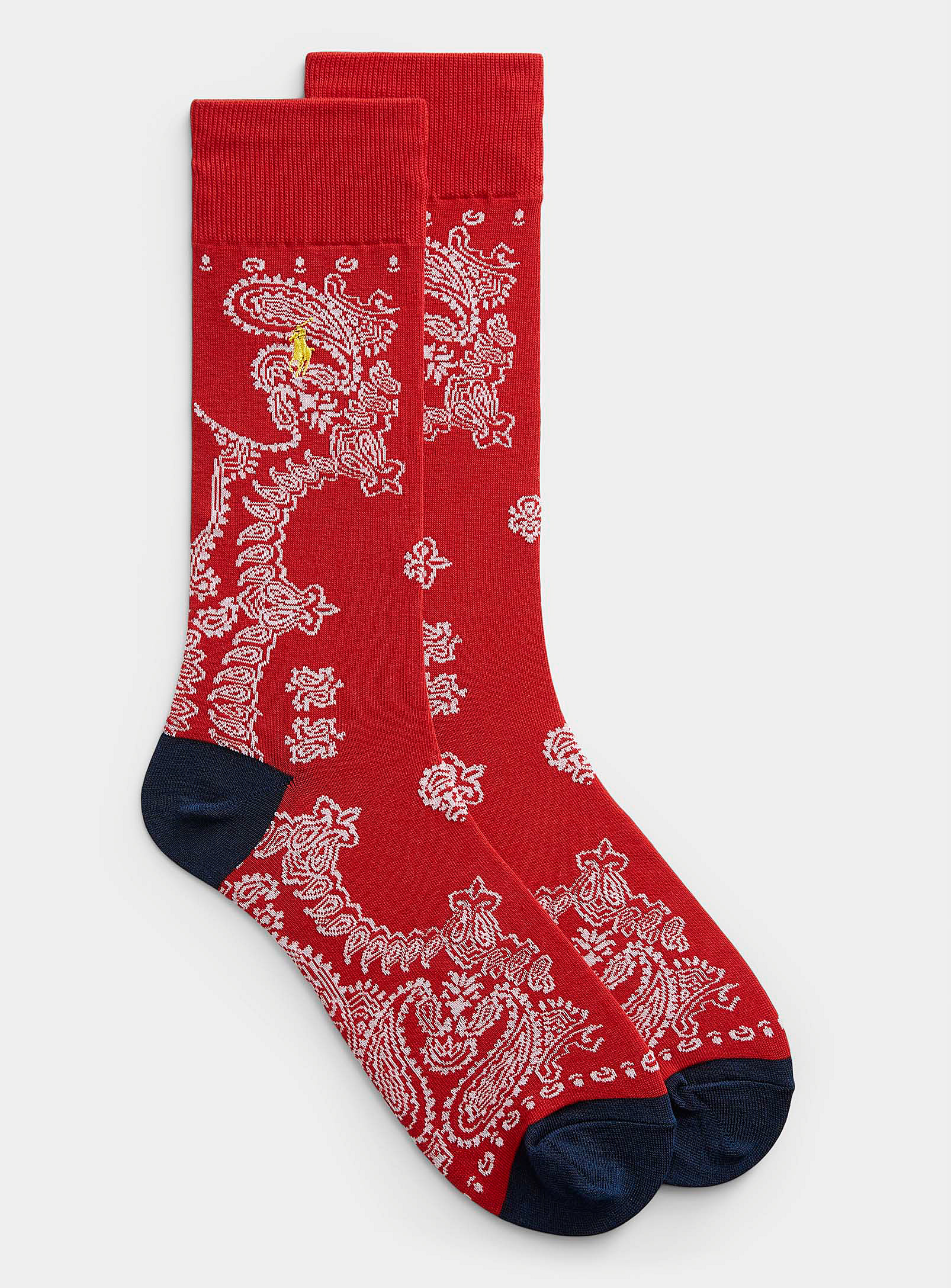 Shop Polo Ralph Lauren Bandana Pattern Sock In Patterned Red