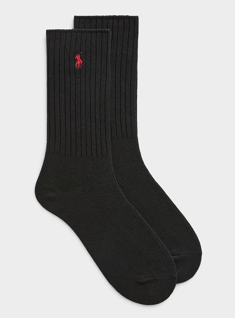 Contrast logo ribbed socks product image (primary)