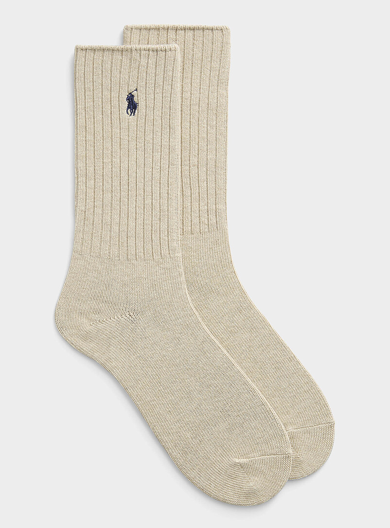 Contrast Logo Ribbed Socks
