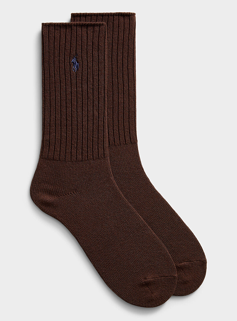 Contrast Logo Ribbed Socks