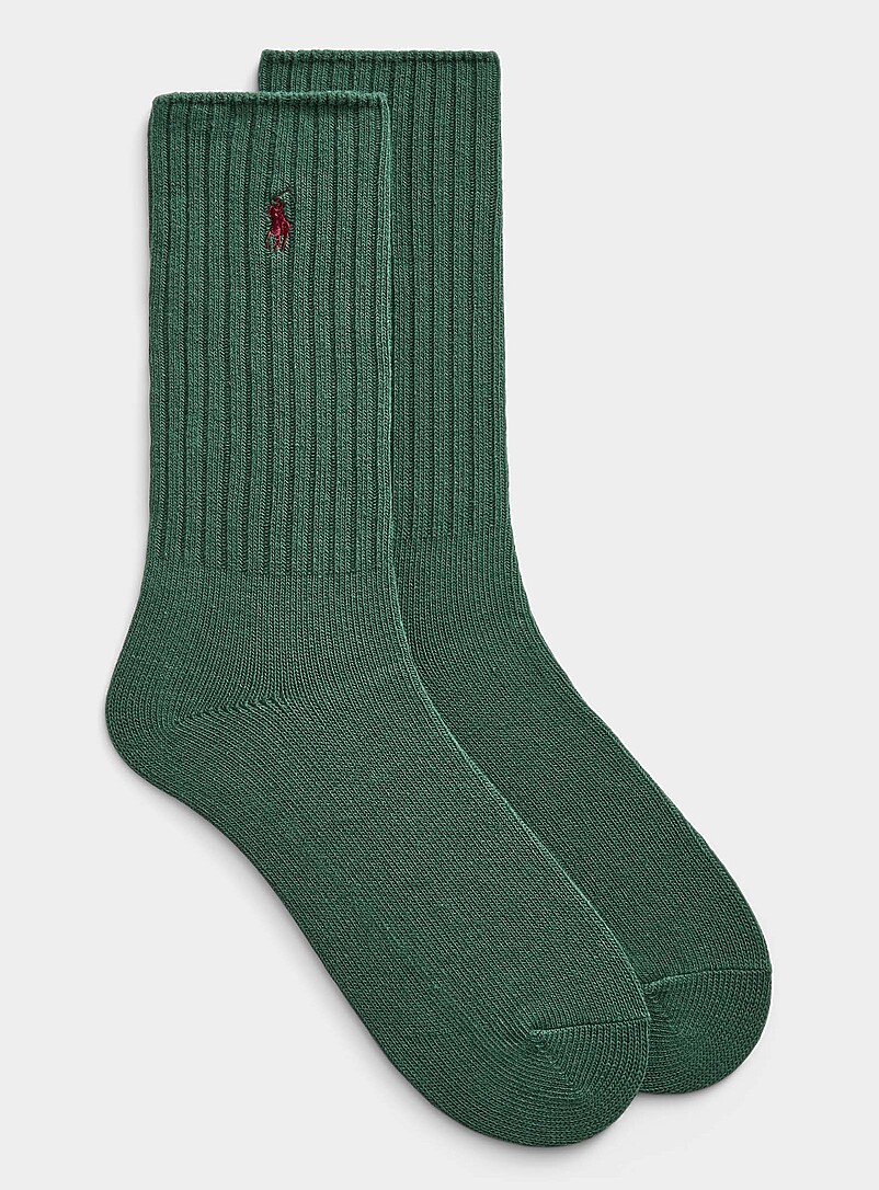 Contrast Logo Ribbed Socks