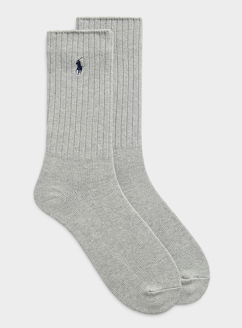 Contrast Logo Ribbed Socks