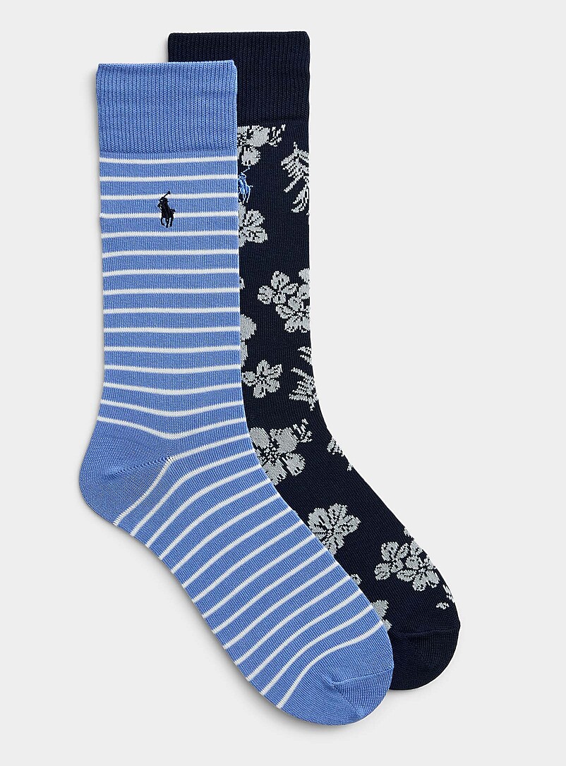 Stripe And Flower Dress Socks 2-Pack
