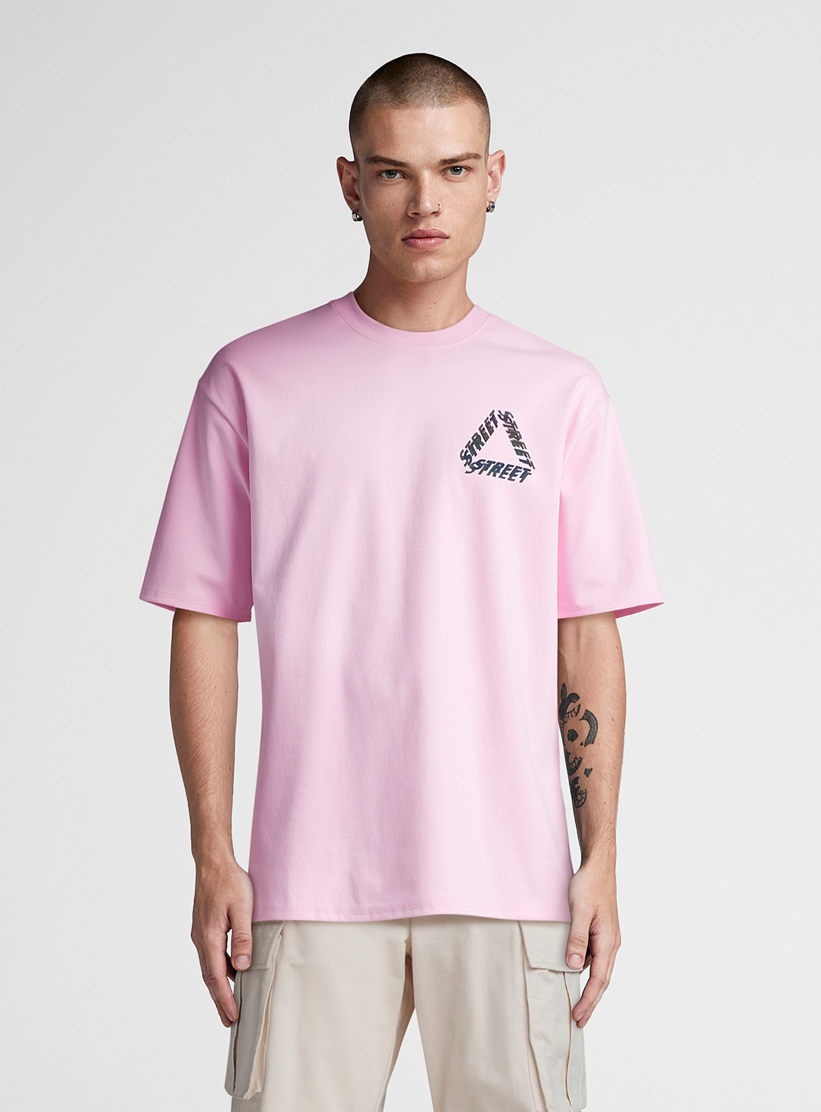 Djab Graffiti Teddy Bear Print T-shirt In Pink