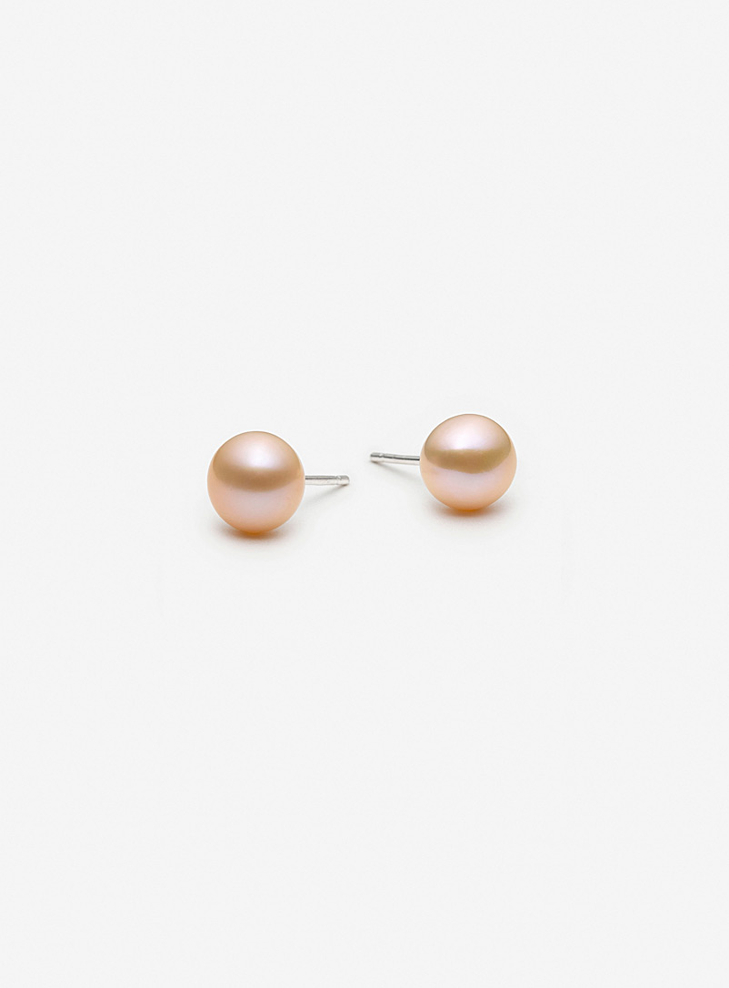 Pilar Agueci: Les boucles d'oreilles perle ros&eacute;e Rea Nacr&eacute;