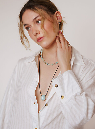 Pilar Agueci: Le collier Aquata Bleu