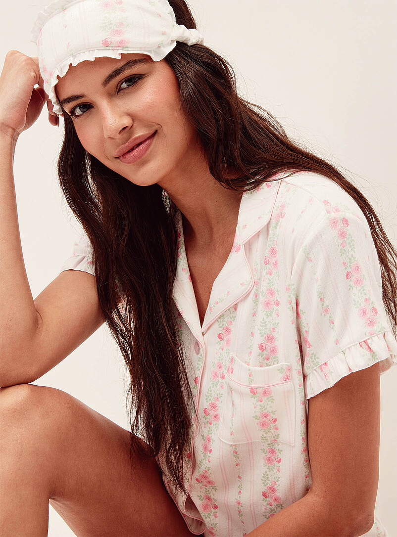 Roses and ruffles pointelle knit pyjama set product image 2