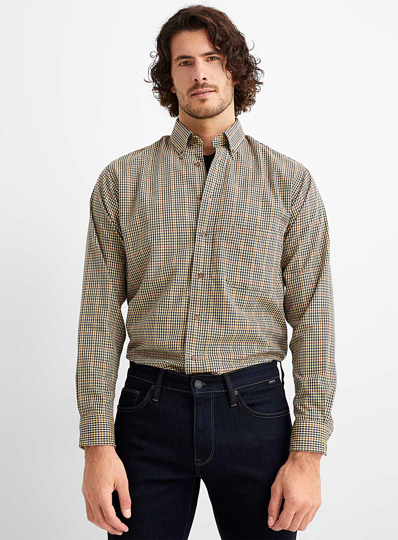 Viyella Light Brown Heritage check shirt Comfort fit for men