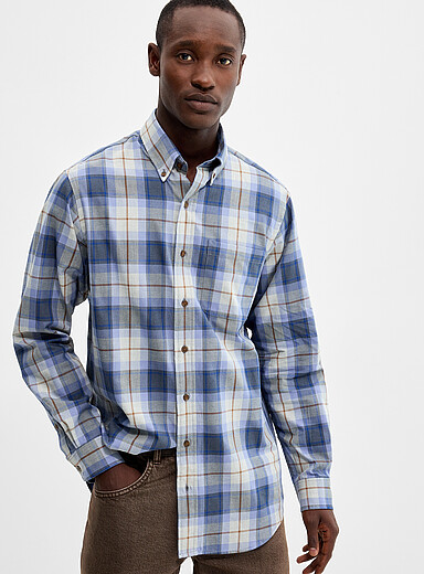 Viyella: La chemise carreau soulign&eacute; espresso <b>Coupe r&eacute;guli&egrave;re</b> Bleu pour homme