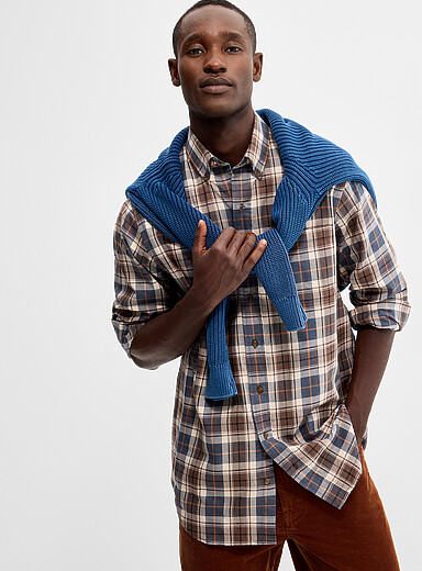 Viyella: La chemise carreaux automnaux <b>Coupe r&eacute;guli&egrave;re</b> Brun pour homme