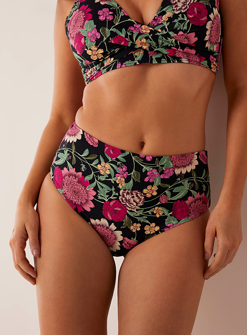 Simons Patterned Black Ruched-back-waist bikini At Contemporaine for women