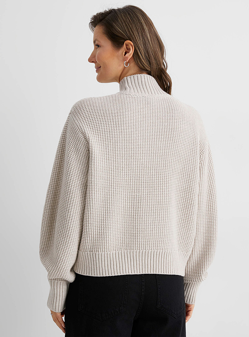 Ecoalf Sand Val textured mock neck sweater for women