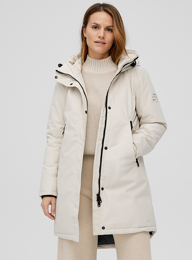 Ecoalf Ivory White Mulhacen recycled polyester parka for women