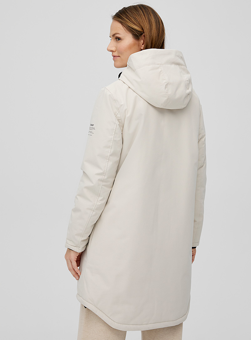 Ecoalf Ivory White Mulhacen recycled polyester parka for women
