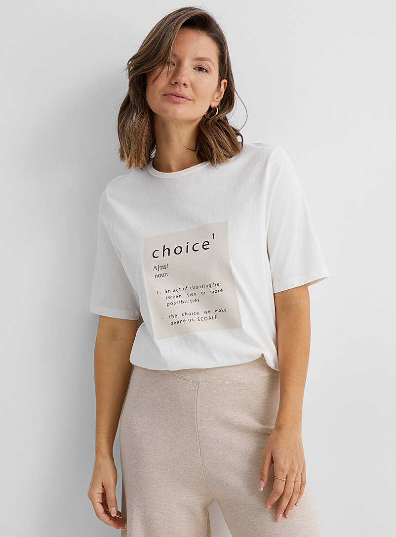 Ecoalf Light Grey Since print T-shirt for women