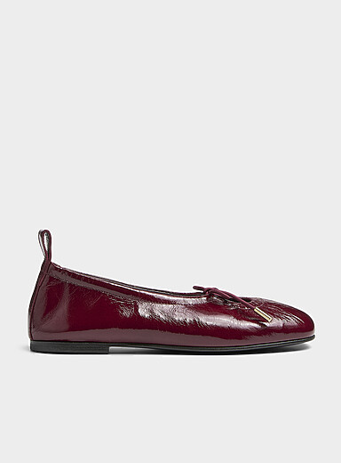 Rosalind glossy burgundy leather ballet flats Women