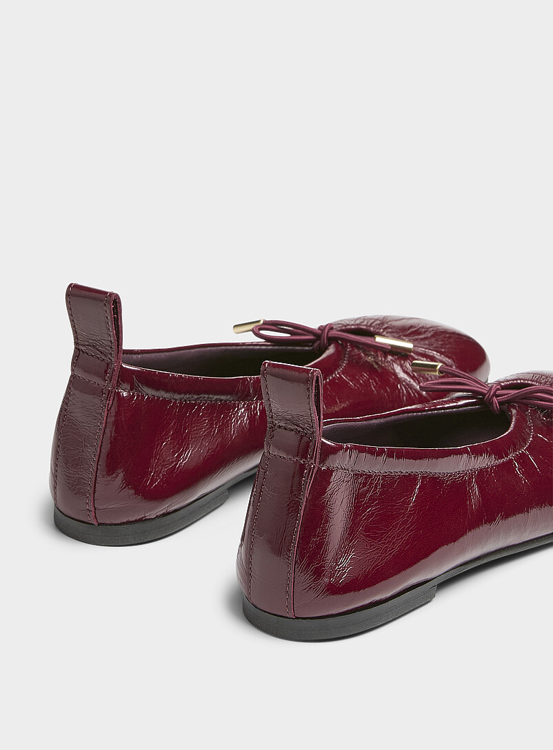 Alohas Ruby/Vermilion Rosalind glossy burgundy leather ballet flats Women for women