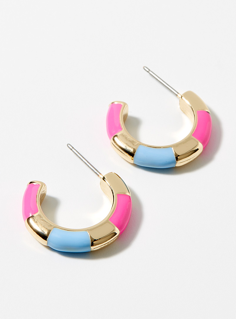 Simons Assorted Tricolour hoop earrings for women