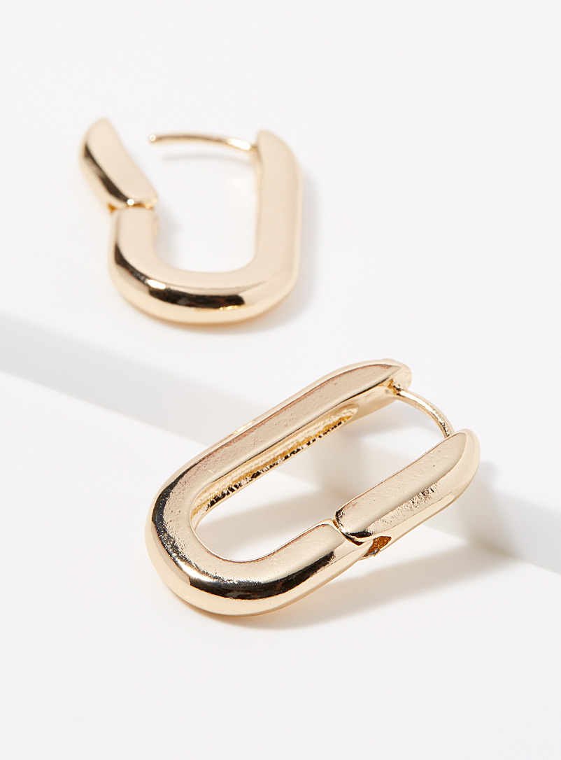 Simons: Les anneaux ovales minimalistes Doré pour femme