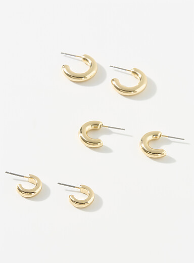 Minimalist half-hoops Set of 3