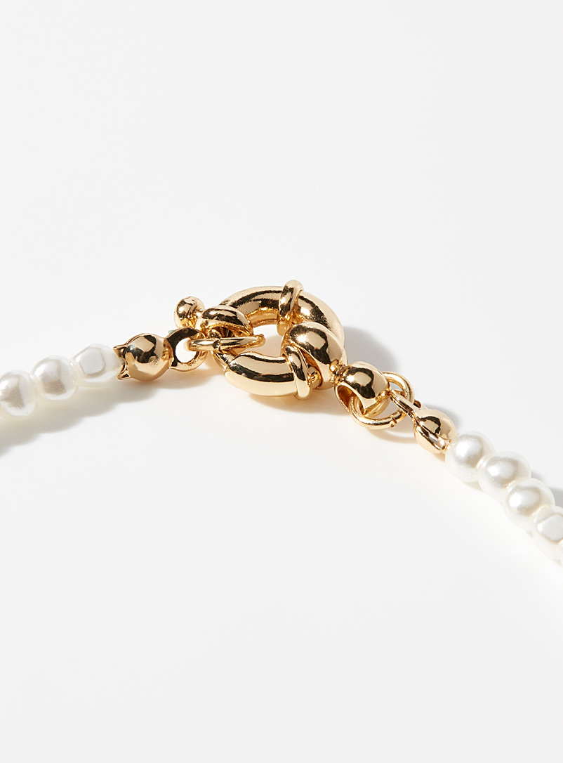 Simons: Le collier perles fines Jaune à motifs pour femme