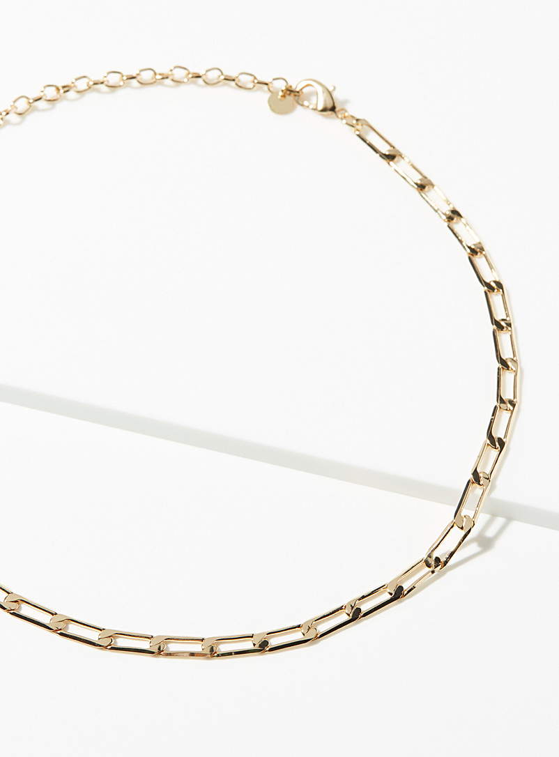 Simons Gold Cable chain choker for women