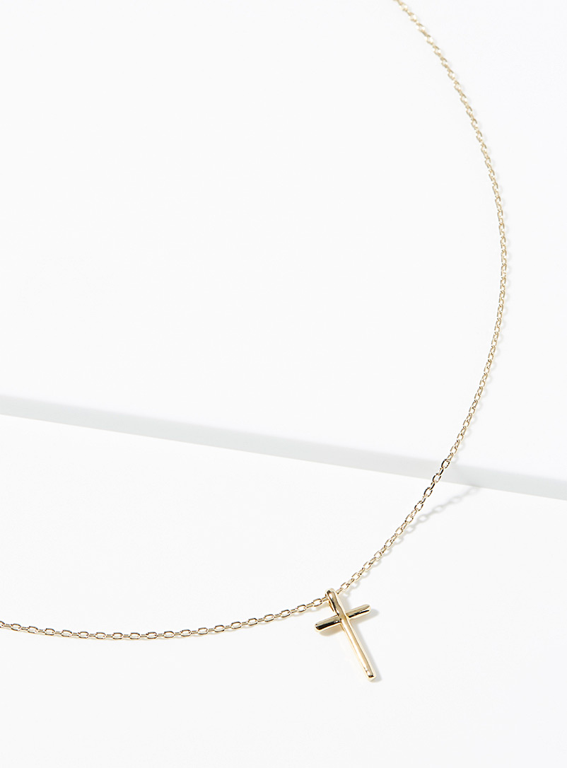 Simons Gold Cross pendant chain for women