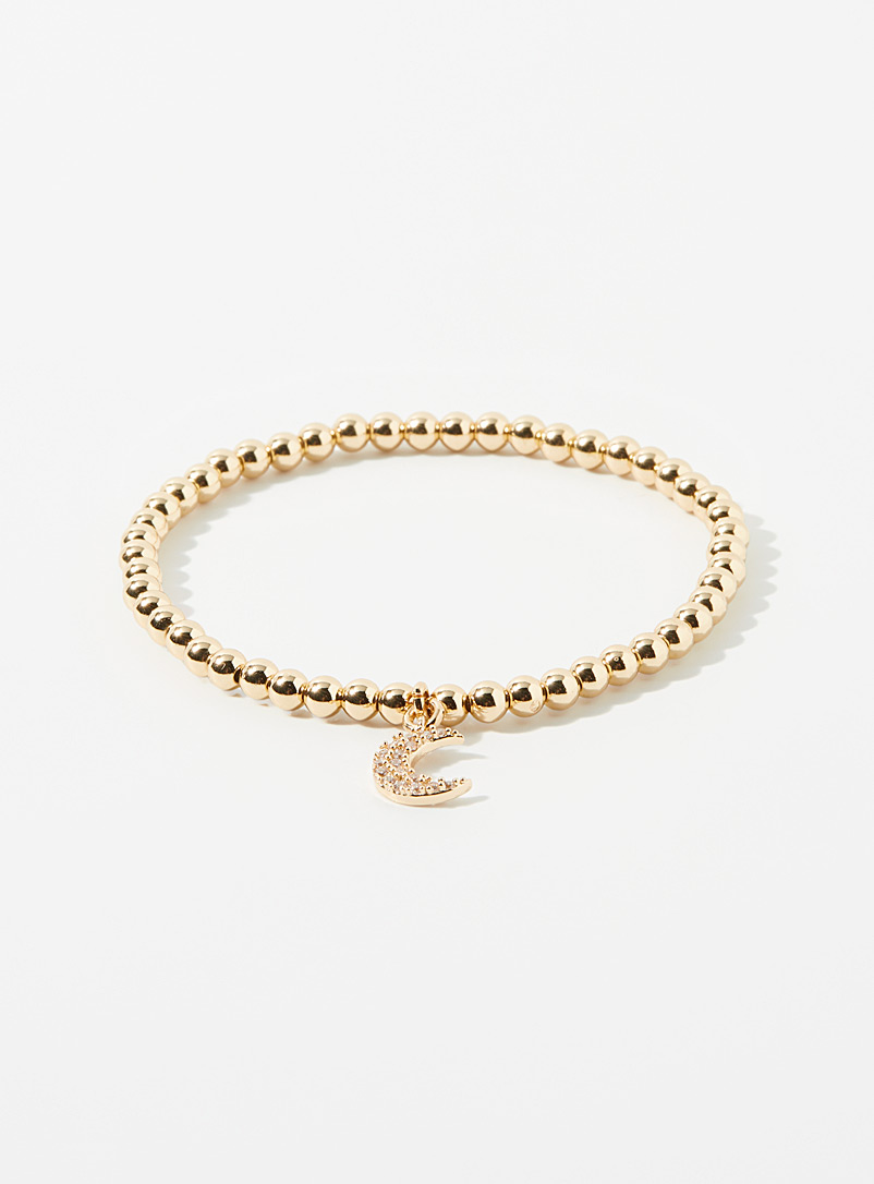 Simons Assorted Little moon golden bead bracelet for women