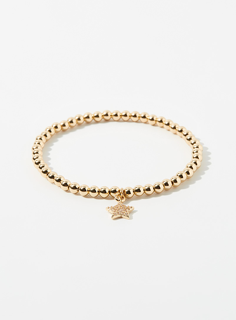 Simons Assorted Little star golden bead bracelet for women