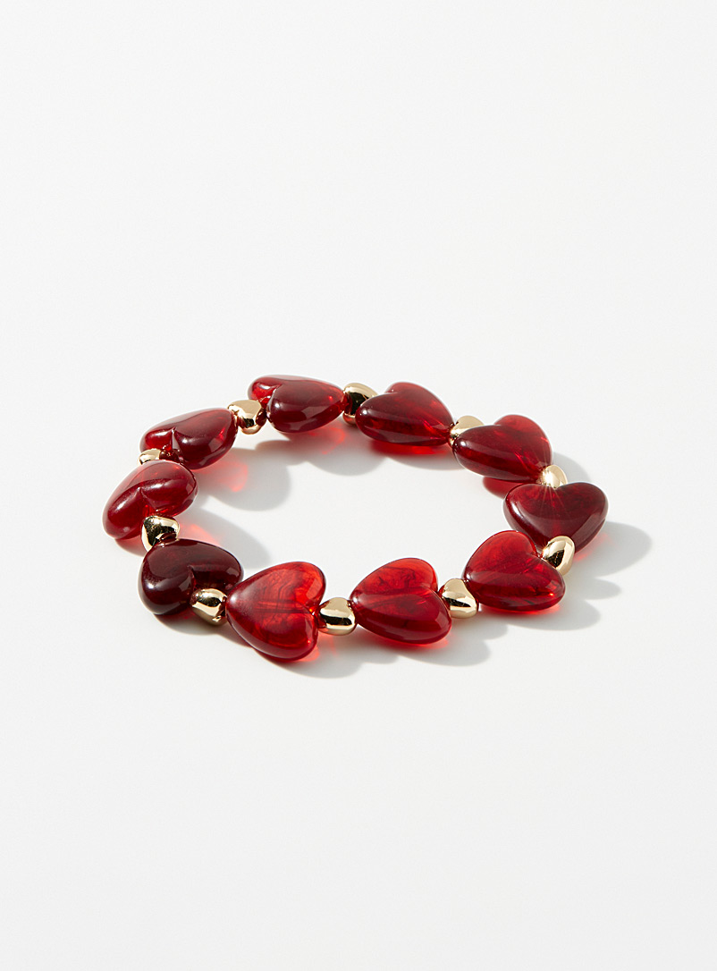 Simons Burgundy Precious heart bracelet for women