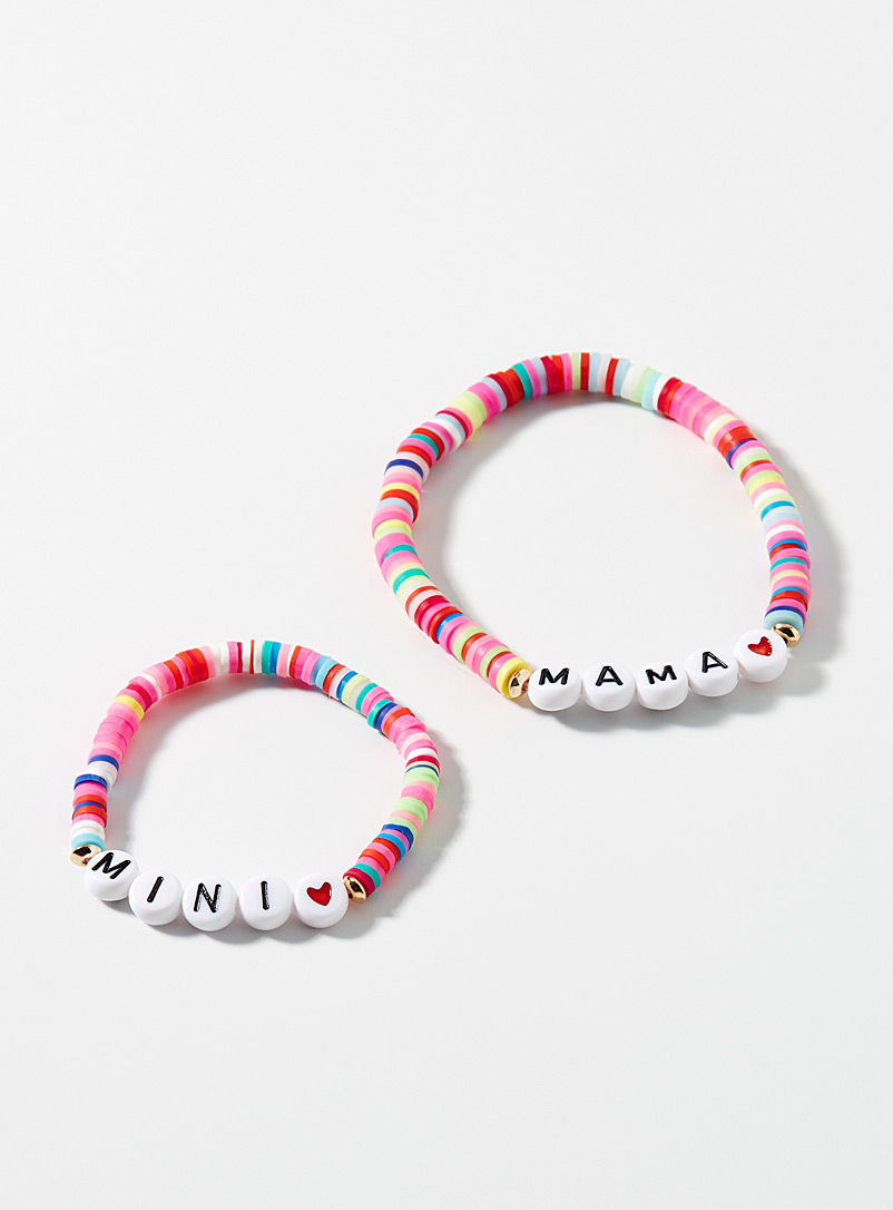 Simons: Les bracelets Mini and Mama Ensemble de 2 Jaune à motifs pour femme
