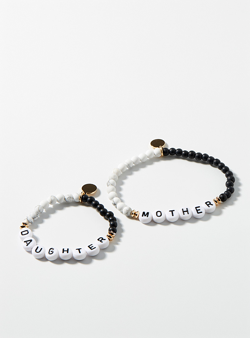 Simons: Les bracelets Daughter and Mother Ensemble de 2 Jaune à motifs pour femme