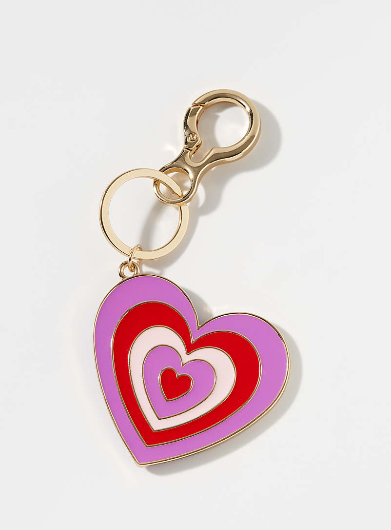 Simons Patterned Red Heart keychain for women