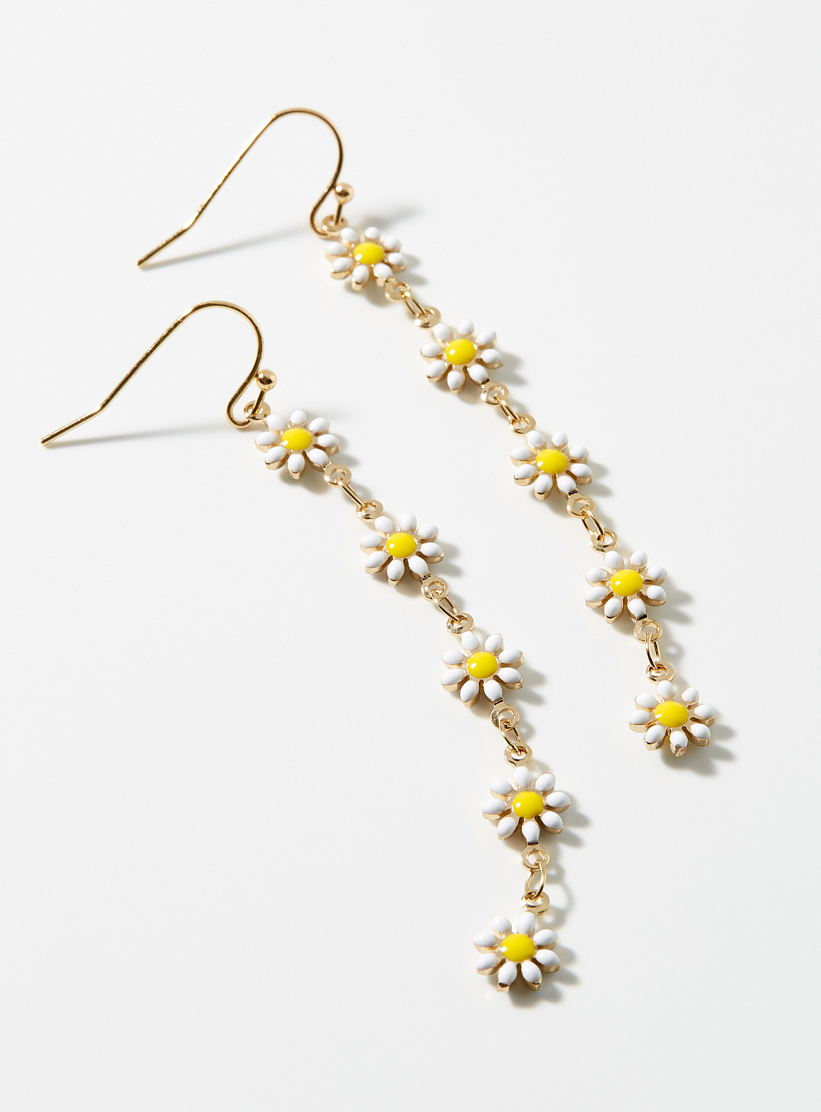 Simons - Women's Long mini flower earrings