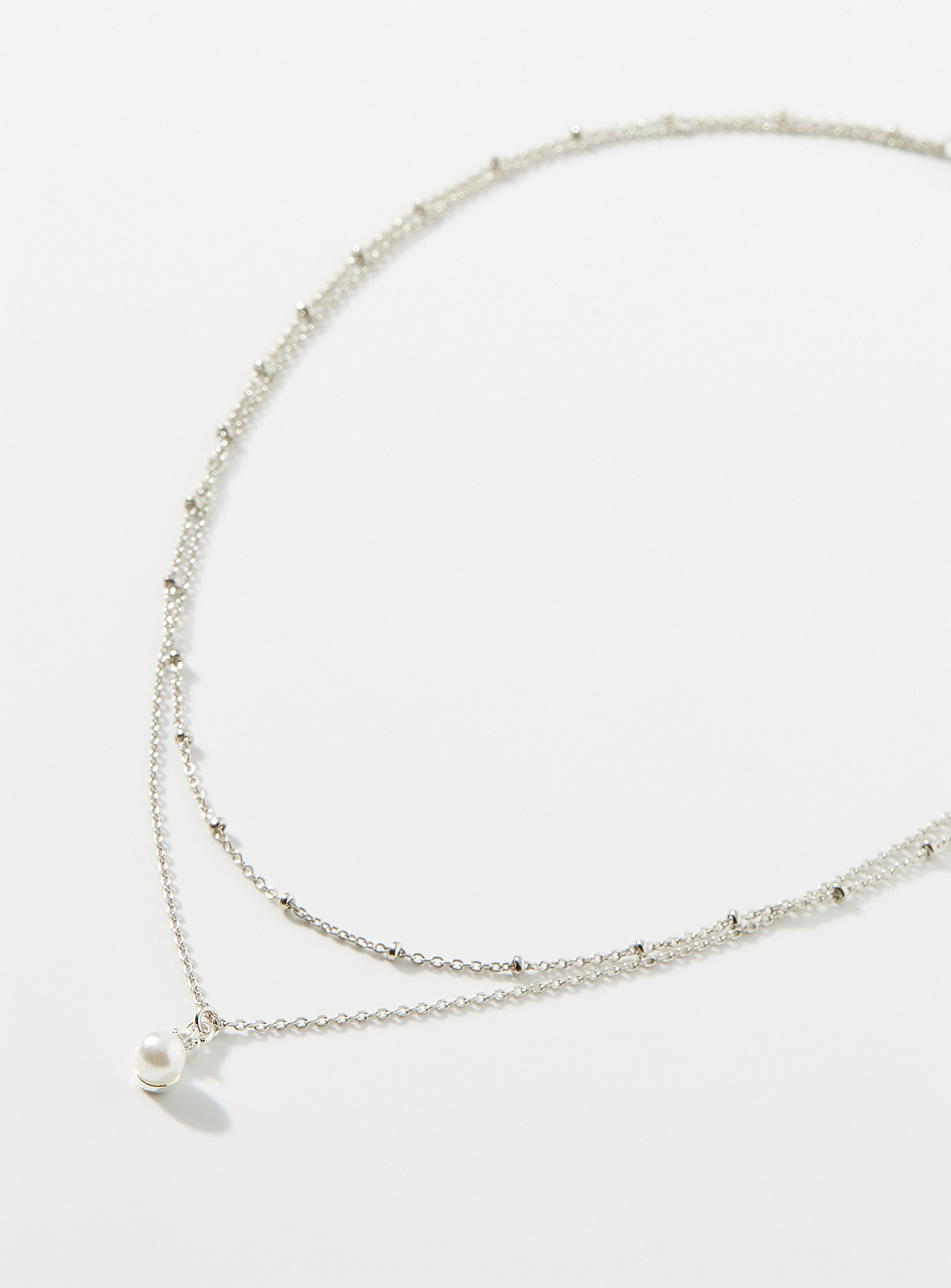 Simons - Women's Pearly bead two-tier necklace