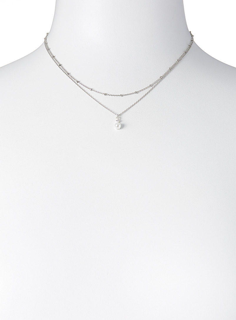 Pearly bead two-tier necklace product image 2