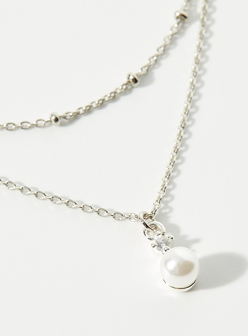 Pearly bead two-tier necklace product image 3